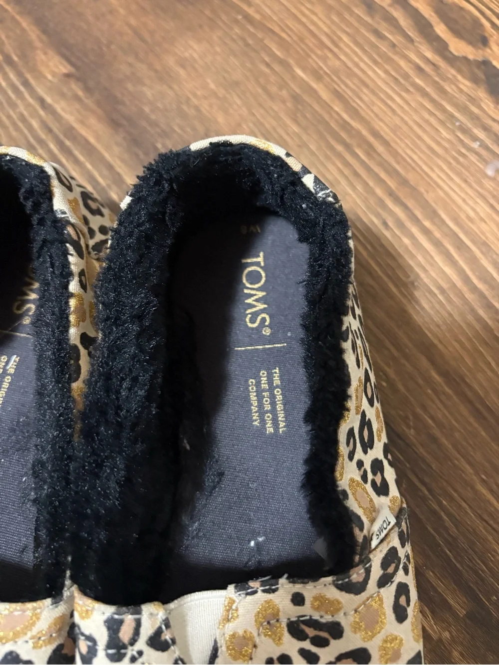Toms Alpargata Natural Glitter Slip-On Shoes Size 8 Women's Worn Once No Box